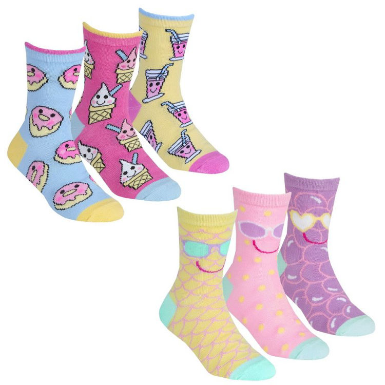 Picture of 43B684: GIRLS 3 PACK COTTON RICH DESIGN ANKLE SOCKS